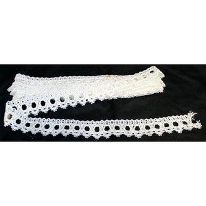 Ivory Lace Eyelet Braided Trim Crafts Scrapbooks, Theater Dance Costume 9 yrds